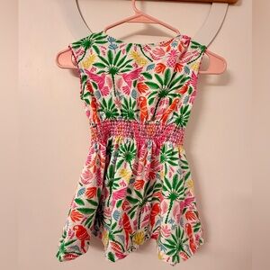 Mini Boden White Dress with Tropical Print